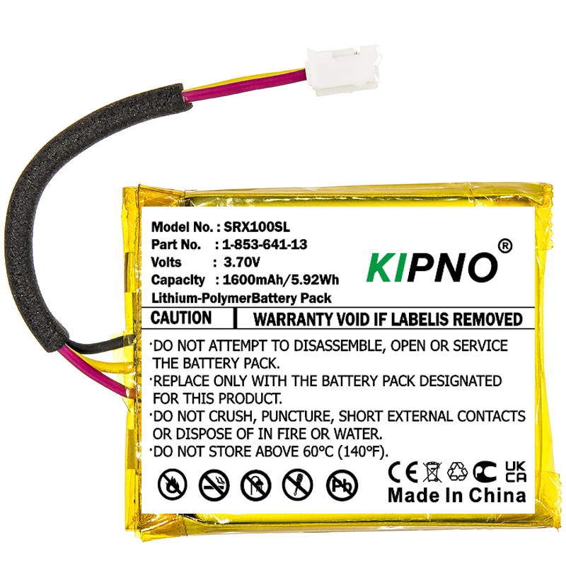 

KIPNO 1600mAh Wireless Headset Battery 1-853-641-13 SF-08 for Sony SRS-XB10 SRS-XB12 WH-L600
