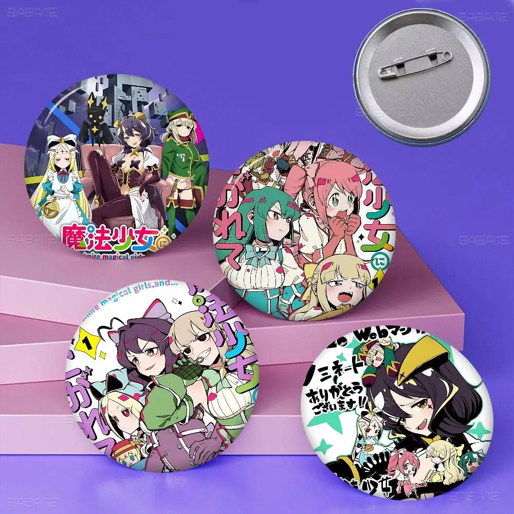 Popular GL Anime Gushing Over Magical Girls 58mm Animals Funny Brooches Badge Backpack Clothes Gift Accessory