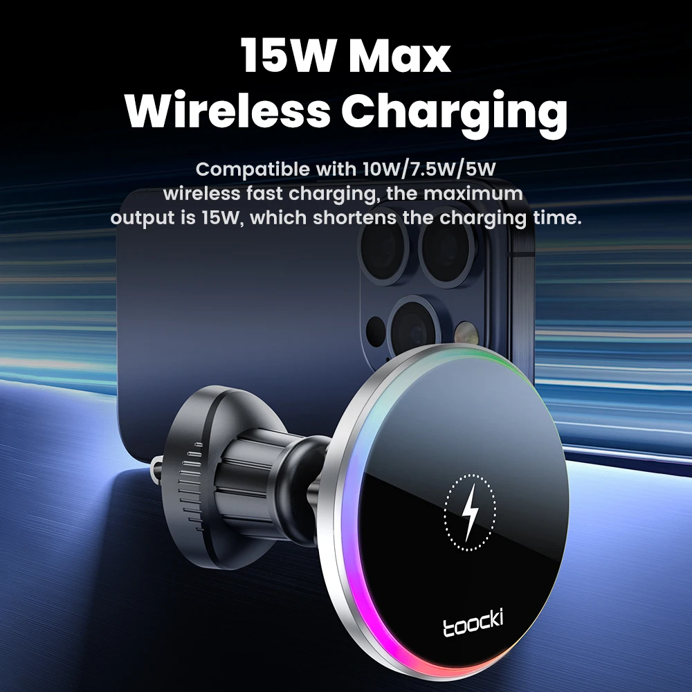 Toocki Car Magnetic Phone Holder Vehicle Dashboard Mount Mobile Phone Holder Strong Adhesive Magnetic Car Mount