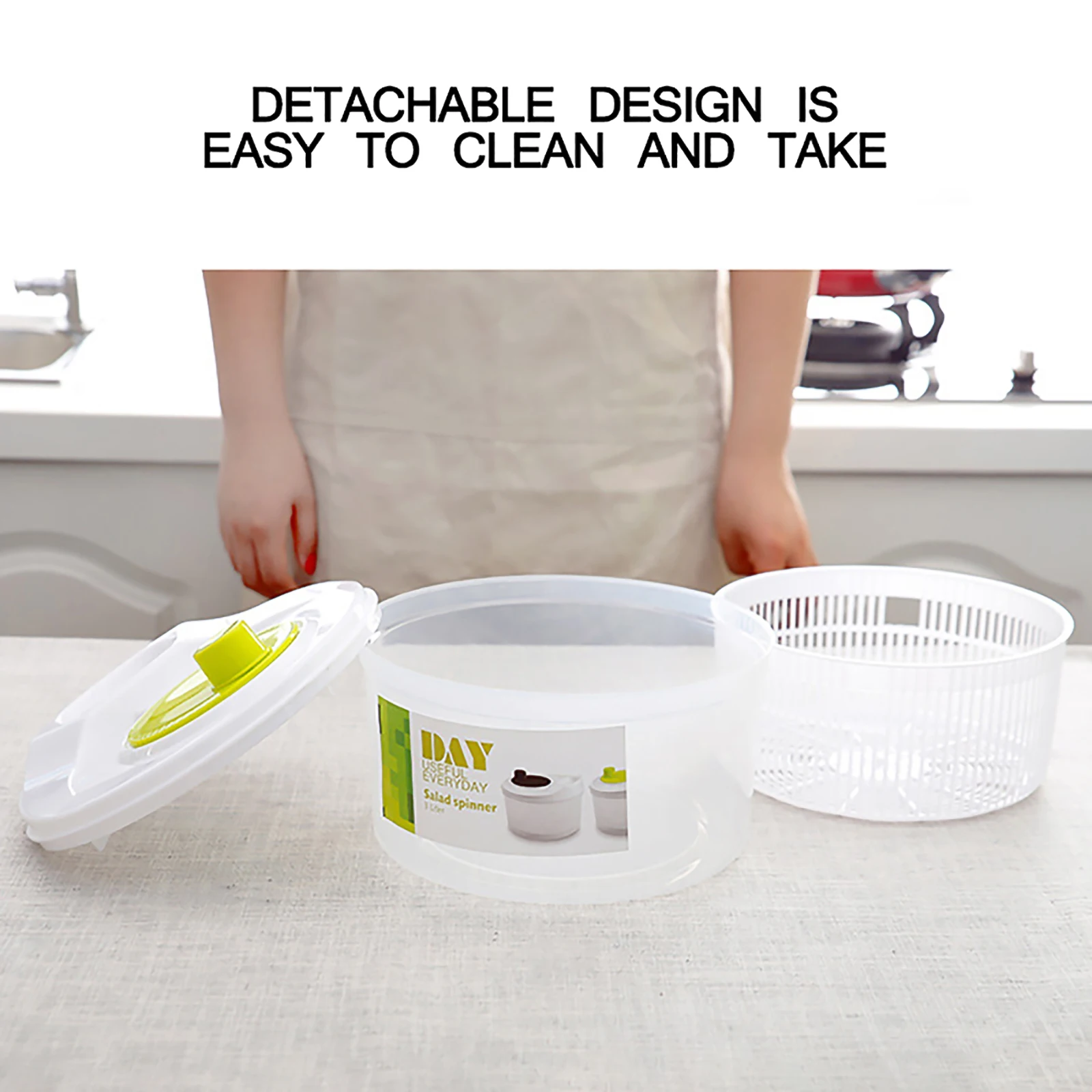 Salad Spinner Lettuce Greens Washer Dryer Drain Crisper Strainer For Washing Drying Leafy Vegetables Kitchen Accessories