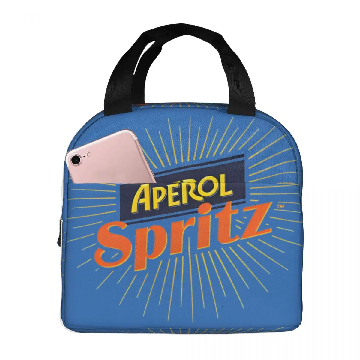 Retro Cocktail Alcohol Drink Insulated Lunch Bag Aperols Spritz Lunch Container Cooler Bag Lunch Box Tote Food Storage Bags