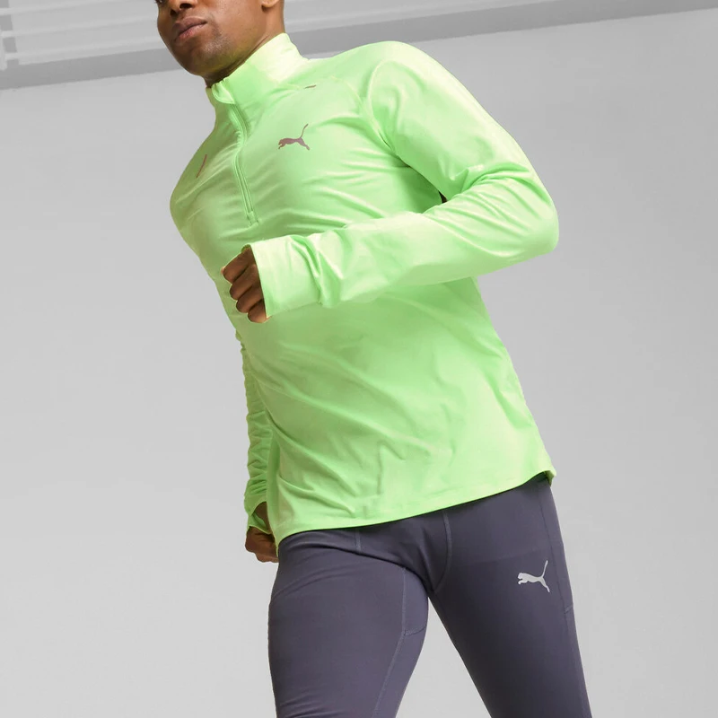 Puma genuine new men's running sports stand up collar reflective lightweight T-shirt 526347-34