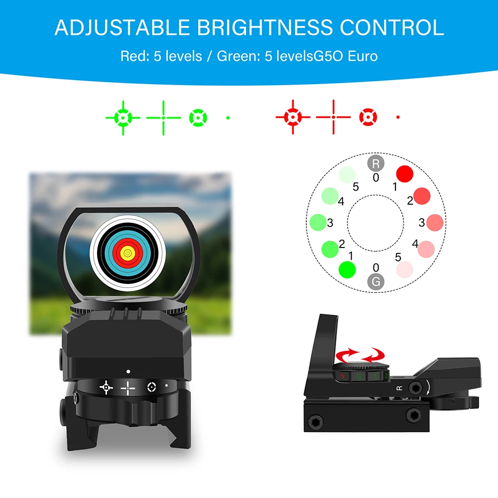 Red Dot Strategic Rifle Scope Hunting Optics Reflex Red Green Dot Sight Fits 11/20mm Rail Rifle Sight for Hunting Firearms