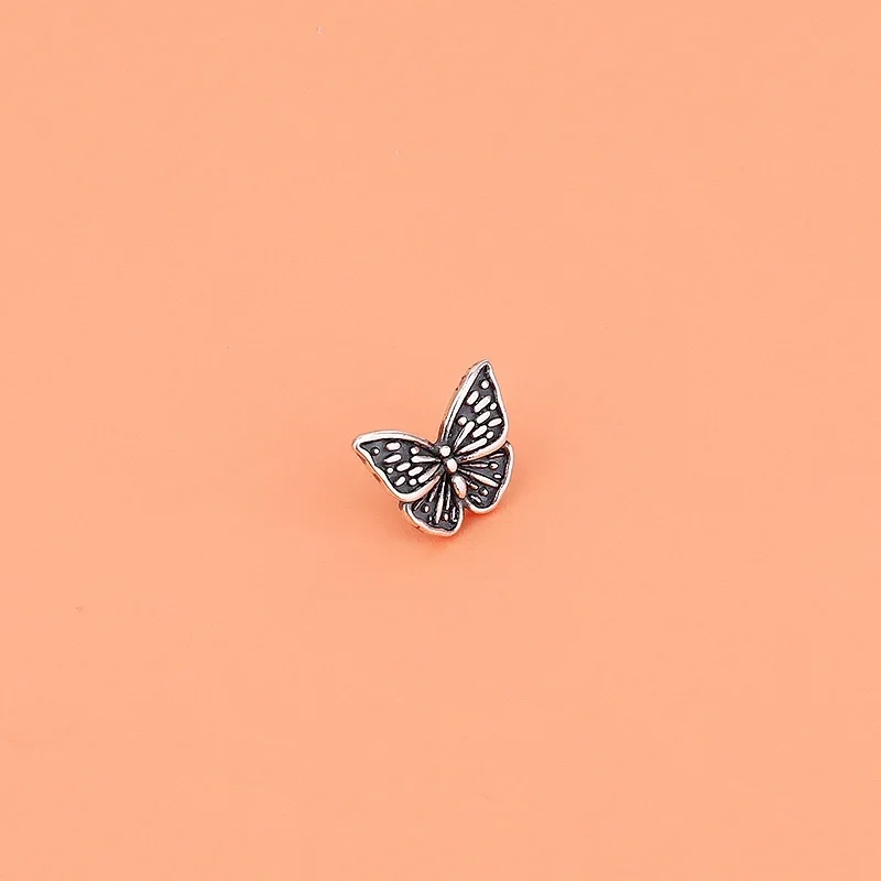 5PCS s925 Sterling silver vintage Butterfly Button bracelet Necklace Tail buckle beaded braided diy material jewelry accessory