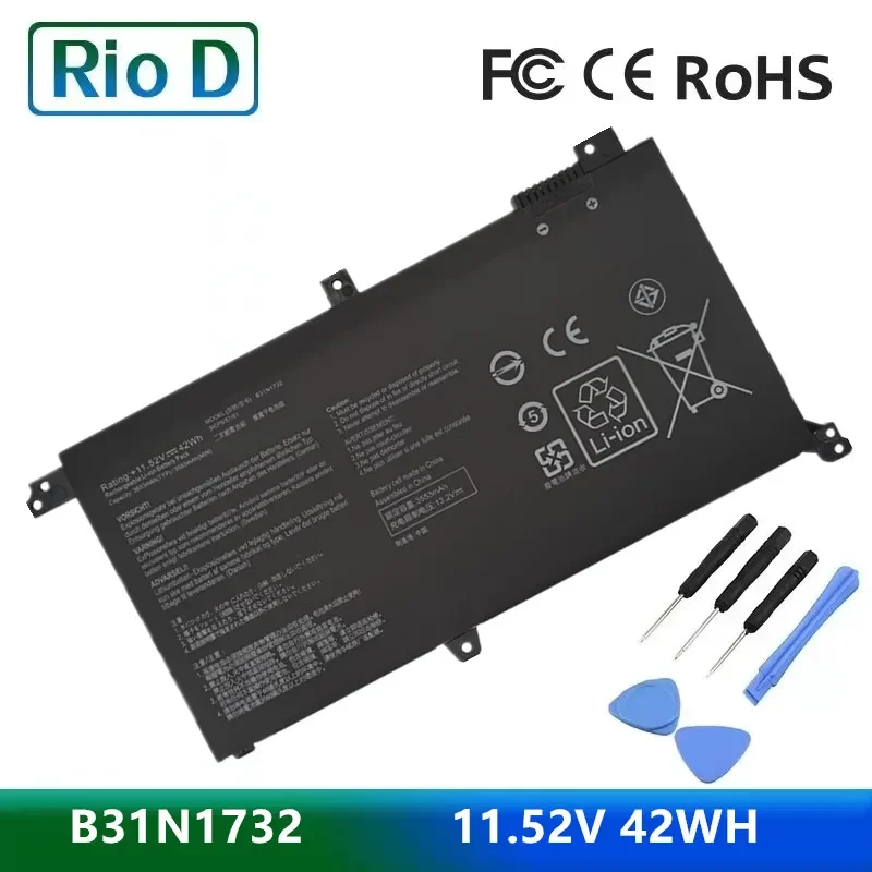 

New B31N1732 11.52V 42WH B31BI9H Laptop Battery for Asus Vivobook S14 S430FA-EB021T Mars15 VX60G S430UA-EB015T S4300F