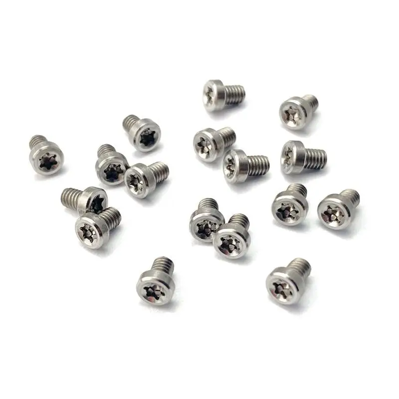 5PCS Titanium Alloy M2.5 T6 Torx Screw Half Round Head M2.5 Thread Screws for Fold Knife Handle Spindle Make Repair Accessories