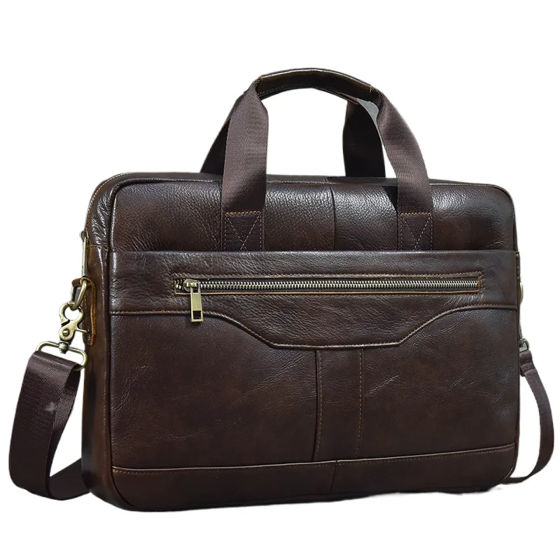 

Men's Top Grain Leather Briefcase Laptop Bag Business Office Handbag Messenger Crossbody Bag