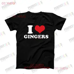 I Love Gingers T Shirt Heart Funny Idea Birthday Redheads long or short sleeves