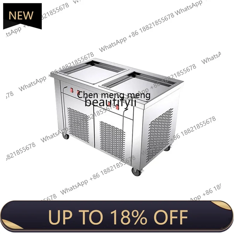 

New arrive Commercial Fried Ice Machine Stall Fried Yogurt Machine Plug-in Automatic Fruit Fried Yogurt