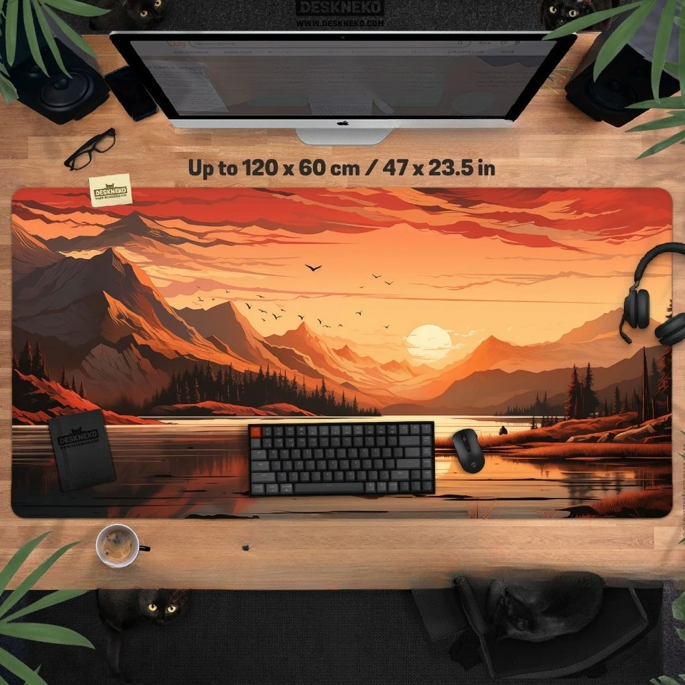 Mountain Desk Mat Sunset Mouse PadNature Landscape,alfombrillas para escritorio teclado mecânico alfombrillas gaming