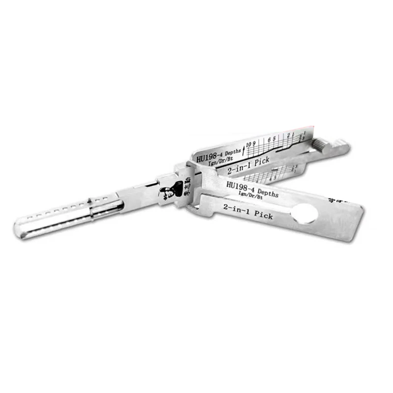 New HU198-4 Depths For Ford Newer Trucks LISHI 2in1 For FORD F150  P key  Code Decoder Locksmiths tool  Lock Pick tool