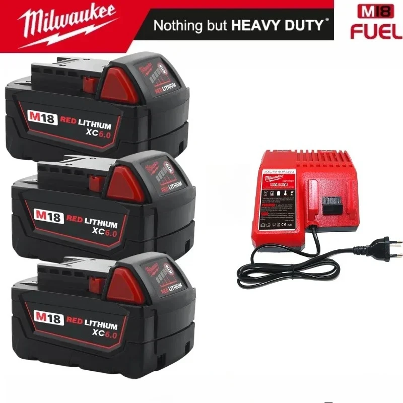 الأصلي ميلووكي M18 أداة السلطة بطارية XC 18 فولت 6000 مللي أمبير M18B4 M18B5 48-11-1815 48-11-1860 M18B5 بطارية ليثيوم قابلة للشحن