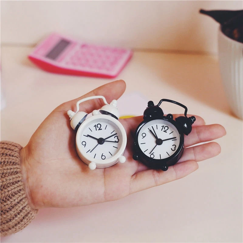 الرجعية المنبه المعدنية الصغيرة المنبه مع إبرة لطيف التوأم جرس الكرتون ساعة الطاولة طاولة مكتب سطح المكتب زخرفة الاطفال هدية #6