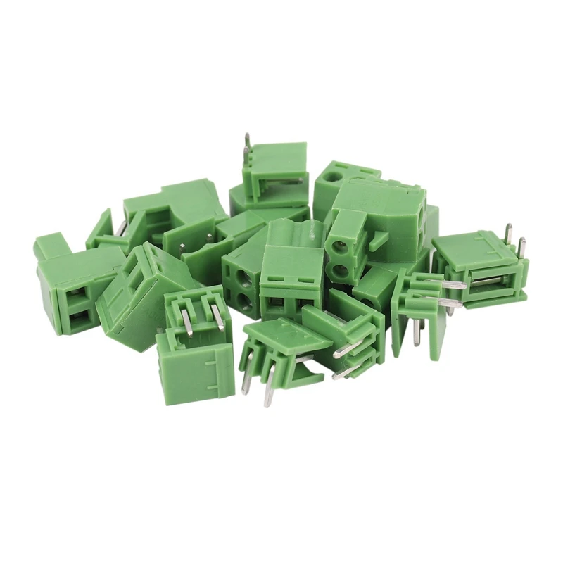 Hot-30 Pcs 5.08Mm Pitch 2Pin Plug-In Screw PCB Terminal Block Connector Right Angle