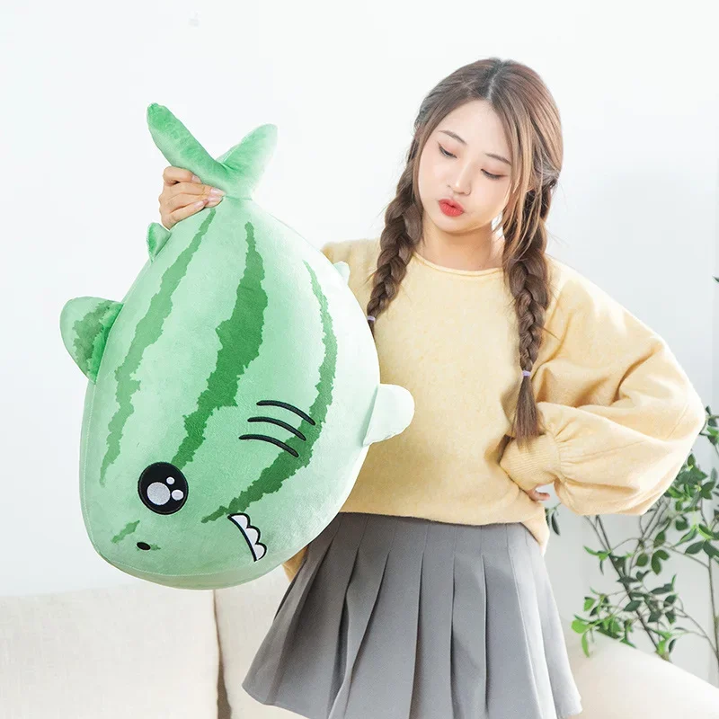 Creative Shark Watermelon Pillow Cushion Plush Toy Stuffed Simulation Doll Home Decor Children Kid Girlfriends Christmas Gifts