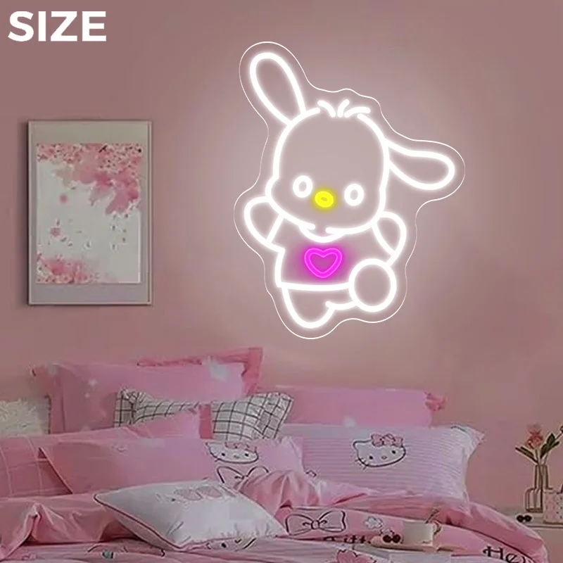 سانريو ضوء النيون Kawaii Pochacco LED النيون تسجيل USB عكس الضوء لغرفة النوم غرفة الألعاب الأطفال موضوع ديكور الحفلات هدية عيد ميلاد #1