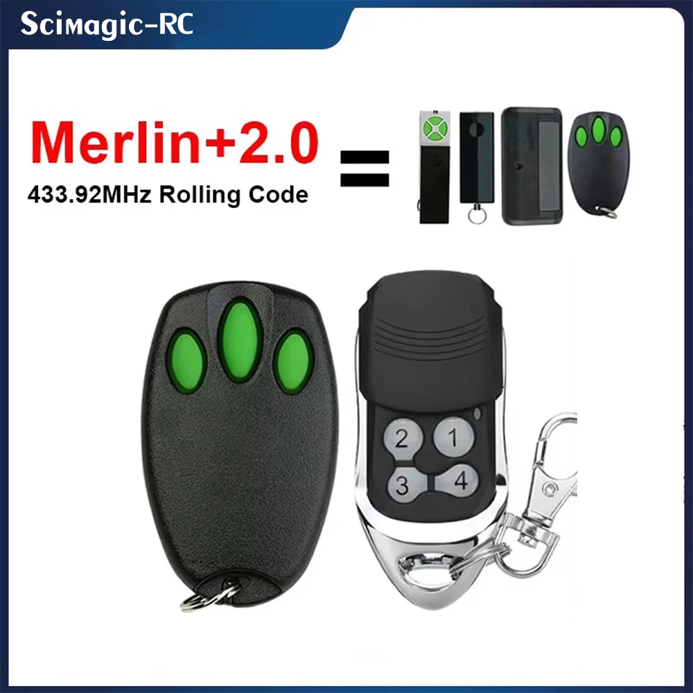 

For Merlin+ 2.0 E945 E945M E950M E943M Garage Door Remote Control Compatible ST50EVOB ST50EVO MT100EVO MT60EVO Gate Controller