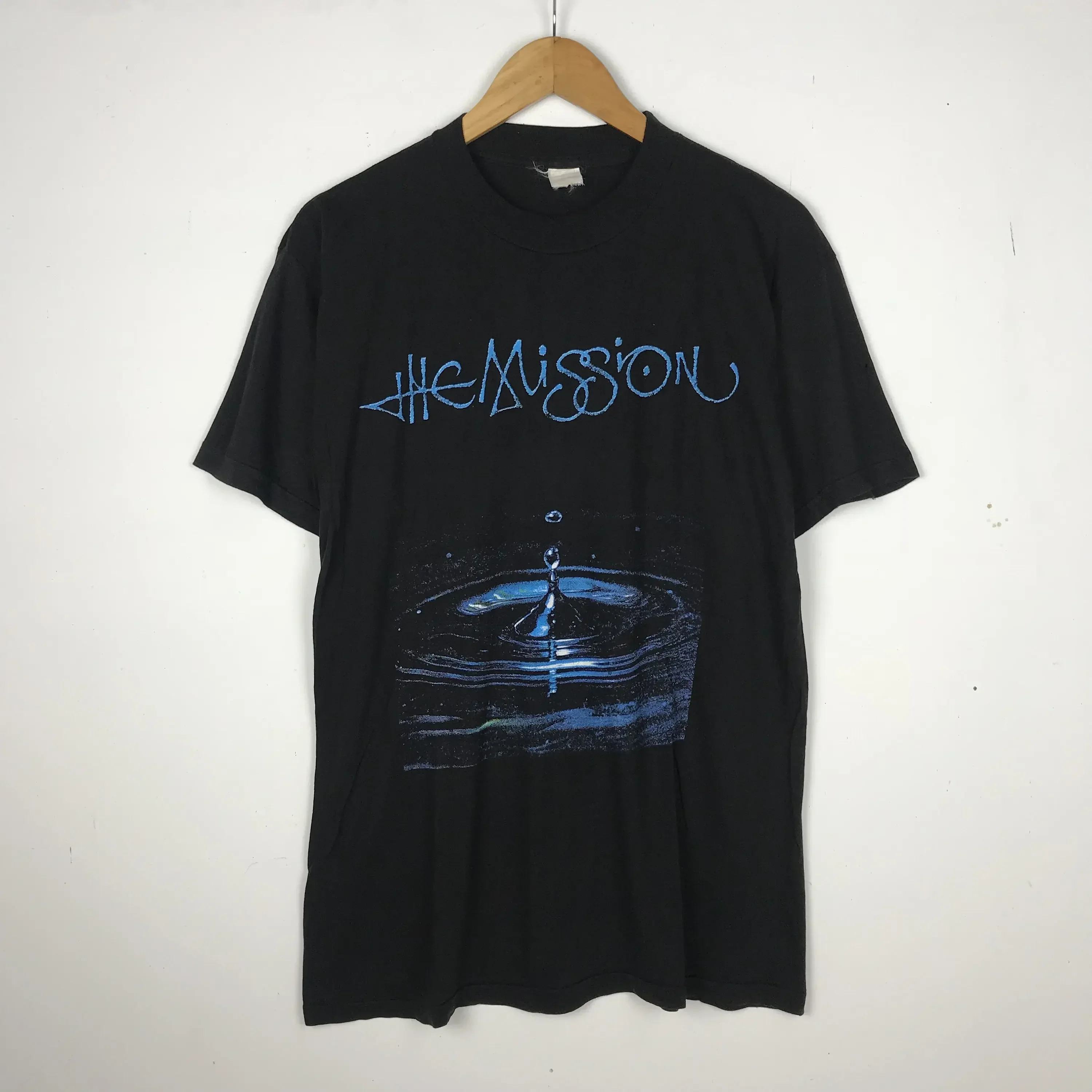 Rare!! Vintage 90S The Mission \U201Chands Across The Uk\U201D English Gothic Rock Band Promo Album Tour T Shirt  Large  Black 1