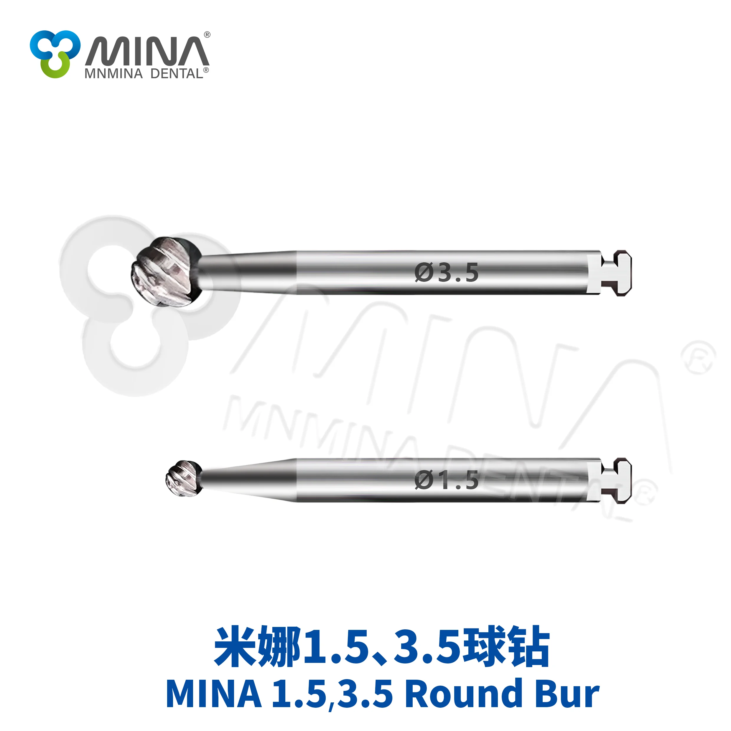 Manufacturer Direct Sale MINA Dental Surgical Implant Instruments Round Bur Drill with Manual Power Source