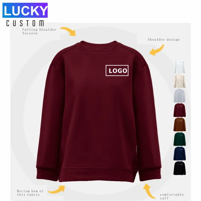 مخصص طباعة التطريز الرجال النساء ملابس كاجوال فضفاضة جولة الرقبة طويلة الأكمام البلوز شخصية الشارع الشهير بلوزات