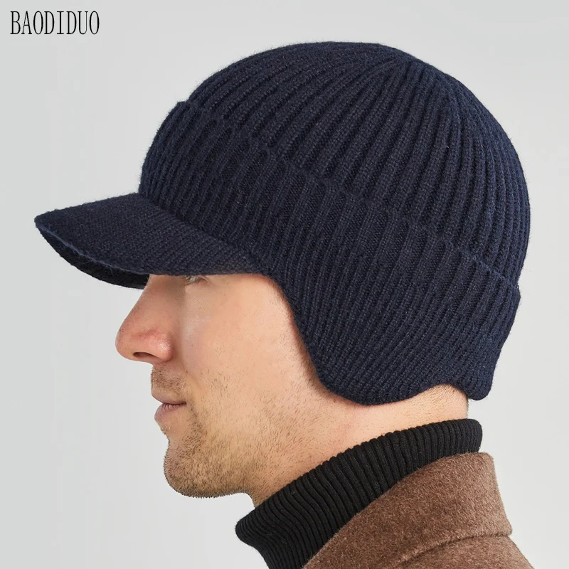 Xinbaoguan 100% acrylic 9106 men's autumn and winter hat woolen hat wool hat outdoor warm ear protection knitted hat image 4