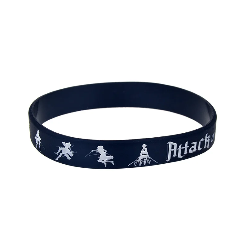1PC Attack On Titan Silikonkautschuk-Armband Anime Geschenk Erwachsenengröße Armband – Detail 4