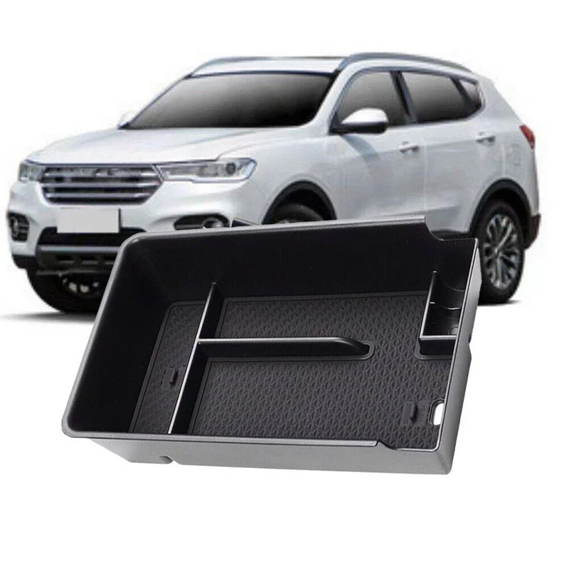 Black Auto Center Armrest Storage Box Container Stowing Glove Tray For Haval H6 2021 - 2024 Plastic Interior Refit Accessories