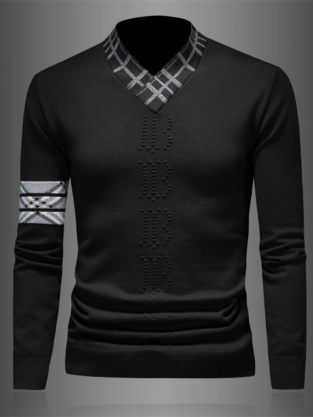 

Comfortable Men's Knitted Wool Sweater Long Sve V-Ne Letter Embroidery Autumn Winter New Sle Faion Brand