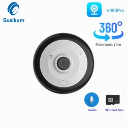 V380 Pro 5MP WIFI 360 Degree Camera Panoramic Fisheye Lens CCTV Smart Home Indoor Wireless Camera Security Protection