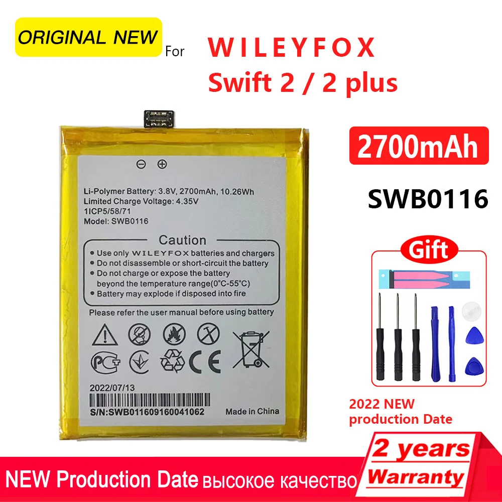 Genuine New Original Swift 2 + 2700mAh Battery For Wileyfox Swift 2 Plus SWB0116 Replacement Phone Batteries+Tracking Number