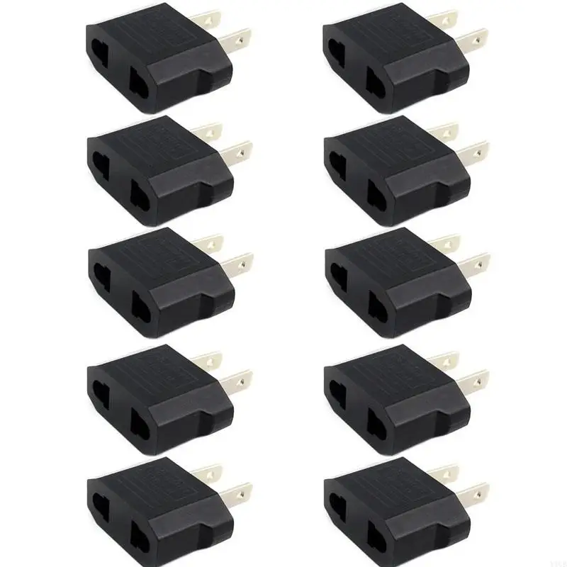 

Y1UB 10pcs Power Converter EU US to US Plug Adapter - American Outlet Plug Adapters Travel Europe to US Socket