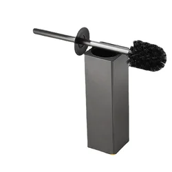 Toilet Brush Set Wall-mounted Toilet Cleaning Space Aluminium with Long Handle for Household Toilet Set Color Grey Black White