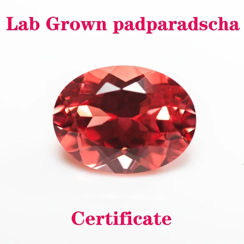 

Lab Grown Padparadscha Oval Shape Fire Lotus colour VVS1 Charms Beads Diy Jewelry Making Materials Selectable AGL Certificate