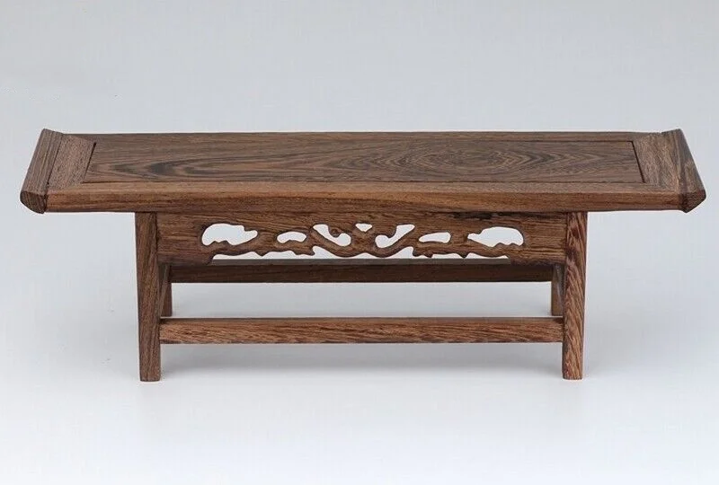 Long Wenge Wood Display Stand Rack Shelf Vase Bonsai Buddha Statue Base Decor