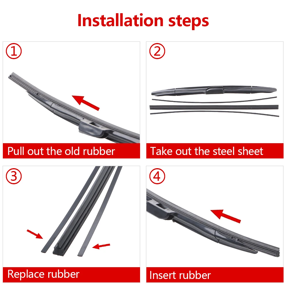 For Nissan Teana Altima 2013 2014 2015 2016 2017 2018 2019 Wiper Rubber Strip 16" 28" Car Wiper Refill Accessories 1Pair view 6