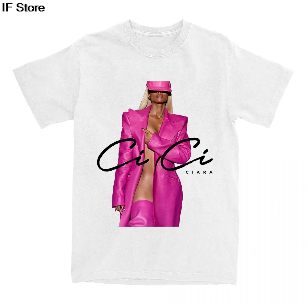

Женская футболка Ciara Cici с принтом альбома, хлопковые свободные футболки с короткими рукавами для женщин, модные футболки с круглым вырезом и графикой певицы