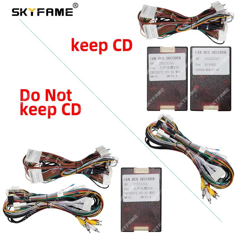 

SKYFAME Car 16pin Wiring Harness Adapter Canbus Box Decoder Android Radio Power Cable For Infiniti M35 M45 Nissan Fuga GT450 Y50