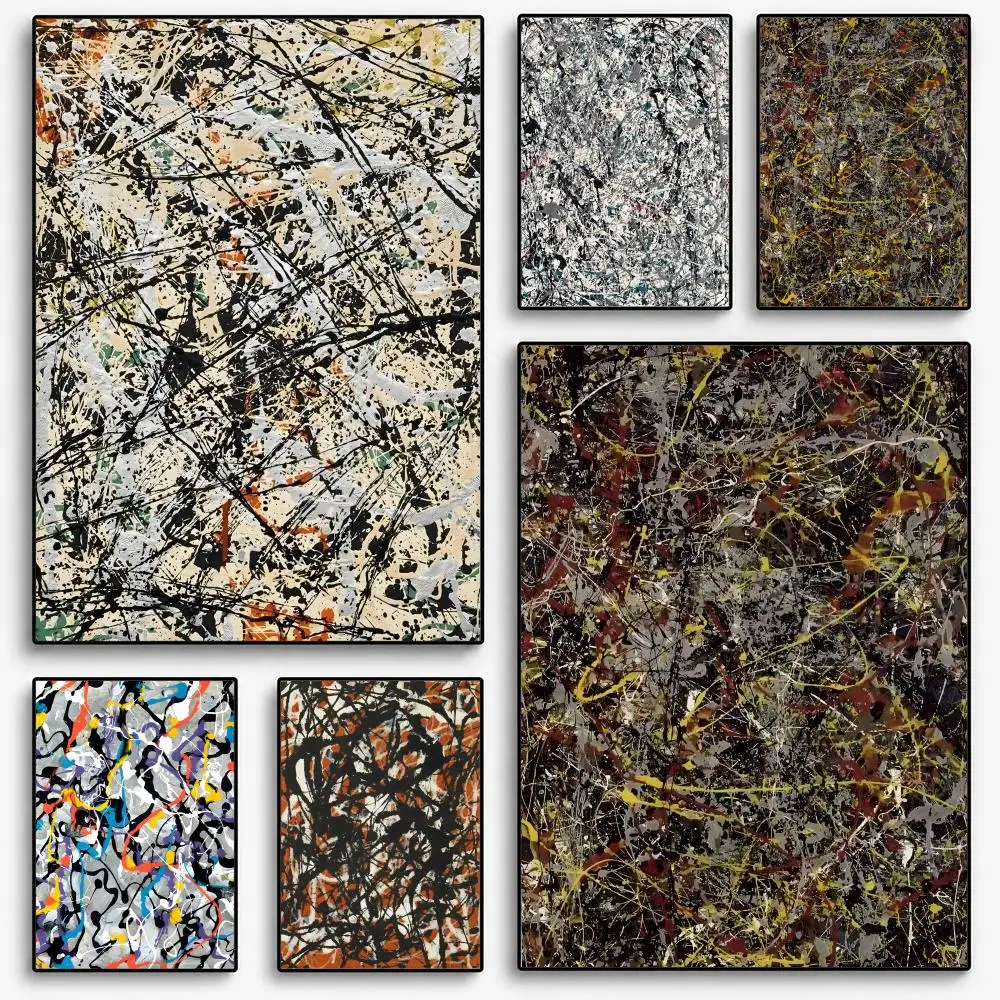 Abstract art J-Jackson P-Pollock Poster Room Home Decoration Interior Wall Art Printing Garage Posters Gift