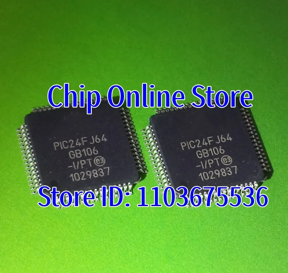 2~20pcs  PIC24FJ64GB106-I/PT  PIC24FJ64GB106  TQFP64  New Original  16 Bit Microcontroller MCU