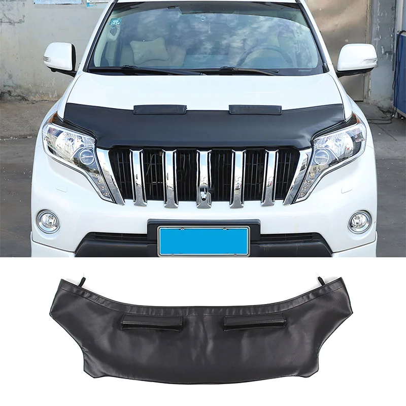 For Toyota Land Cruiser Prado FJ150 150 2010-2017 Leather Hood Guard Sand Stone Guard Car Exterior Protection Accessories