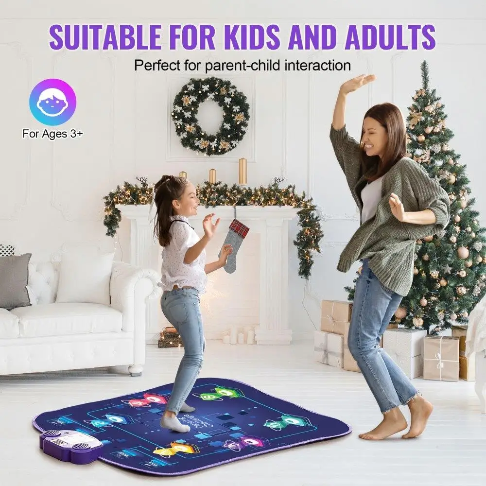 for kids Dance Mat Wireless Bluetooth Dance Pad Toy Gift for Girls Age for 3 and Up Interactive Fun Activity