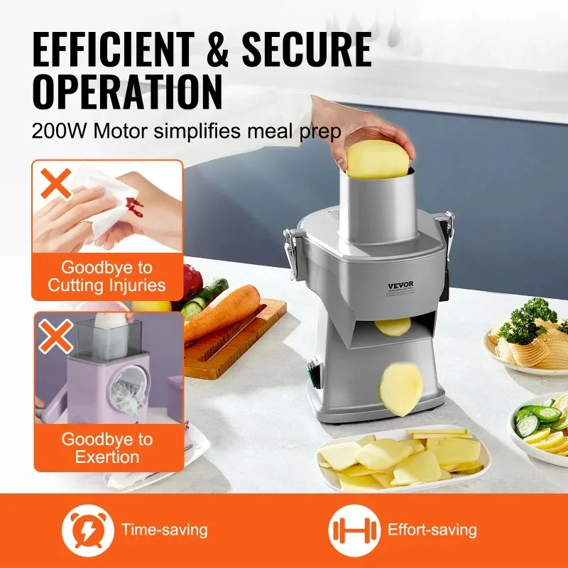 SucceBuy Electric Vegetable Slicer 4 in 1 Multifunctional Food Cutter Vegetable Chopper for Slicing Shredding Dicing Slitting view 5