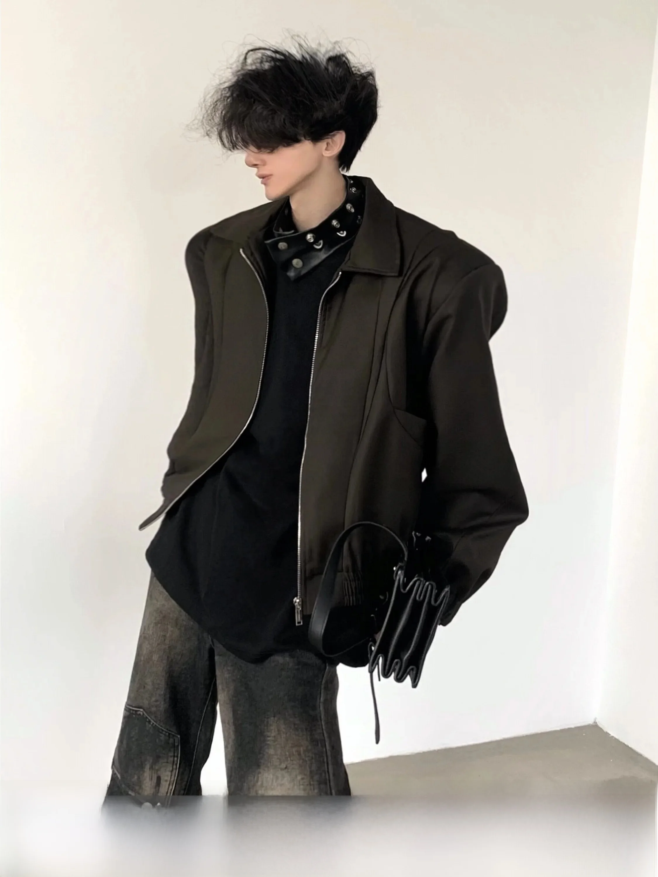 Cleanfit Short Men's Jacket Shoulder Pads Design Autumn Mountain Wind Flight Jacket Trendy Loose Fit Youthful Spring Autumn W...