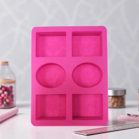 6 Hål 3D Silikon Tvålform Tvåltillverkning Formar Tillbehör Ljusform Harts Hantverk Heminredning 8 best sales tvåltillverkare - №4