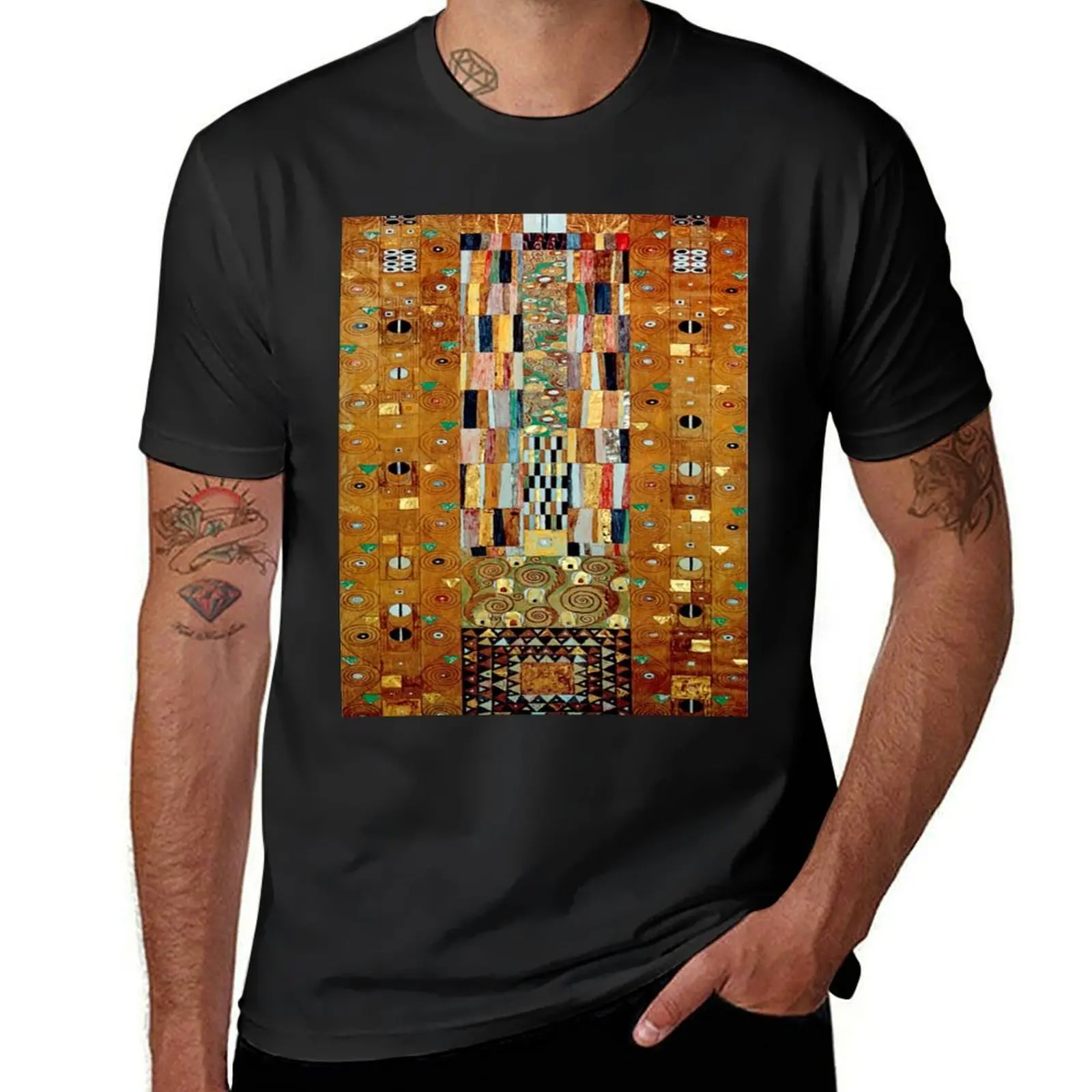 Gustav Klimt | The Knight Mosaic (Stoclet Frieze) | Art Nouveau T-Shirt shirts graphic tees sports fans men clothes