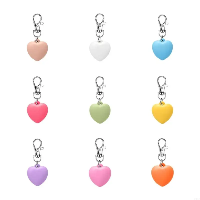 195C Heart-Shaped Lip Gloss Holder Keychain with Rotating Spring Clip and Connecting Ring for Bags, Belts, and Rings