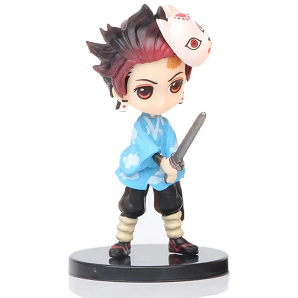 6 peças/set anime diabo assassino boneca kimetsu não yaiba boneca q-versão tanjiro tanjiro nezuki izumi no tsubasa boneca brinquedo 7cm