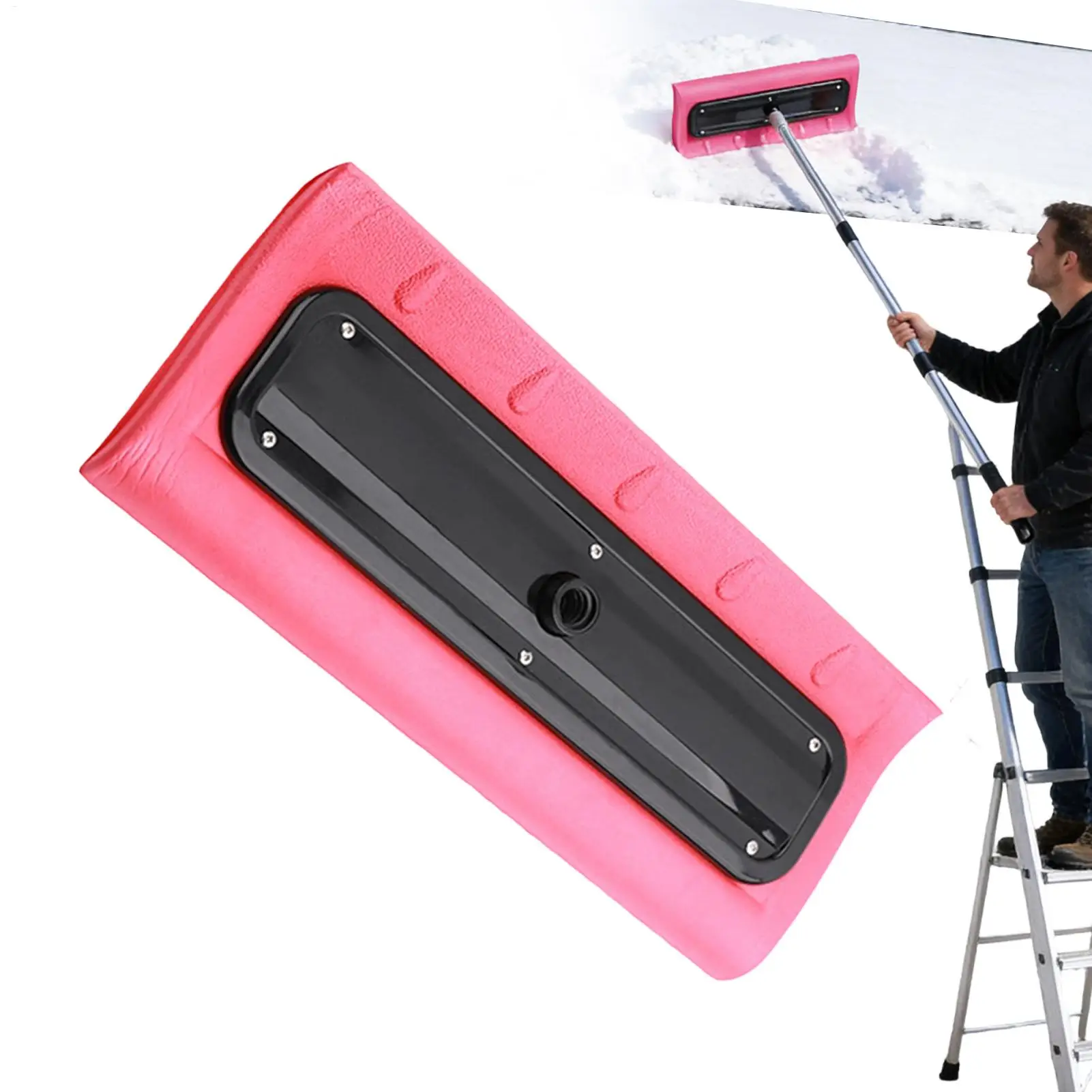 Outdoor Snow Roof Rake Snow Foam Broom Scraper Pusher Lawn Ice Remover Rake For Roof Vehicle Home Garage Lawn Backyard  Driveway