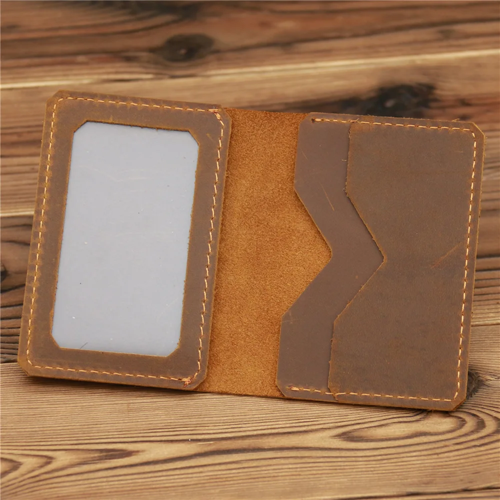 Men's Leather Engraving ID Credit Card Holder Wallet Coin Purse Business Slim Money Pocket Case Multi-card Small Card Holder