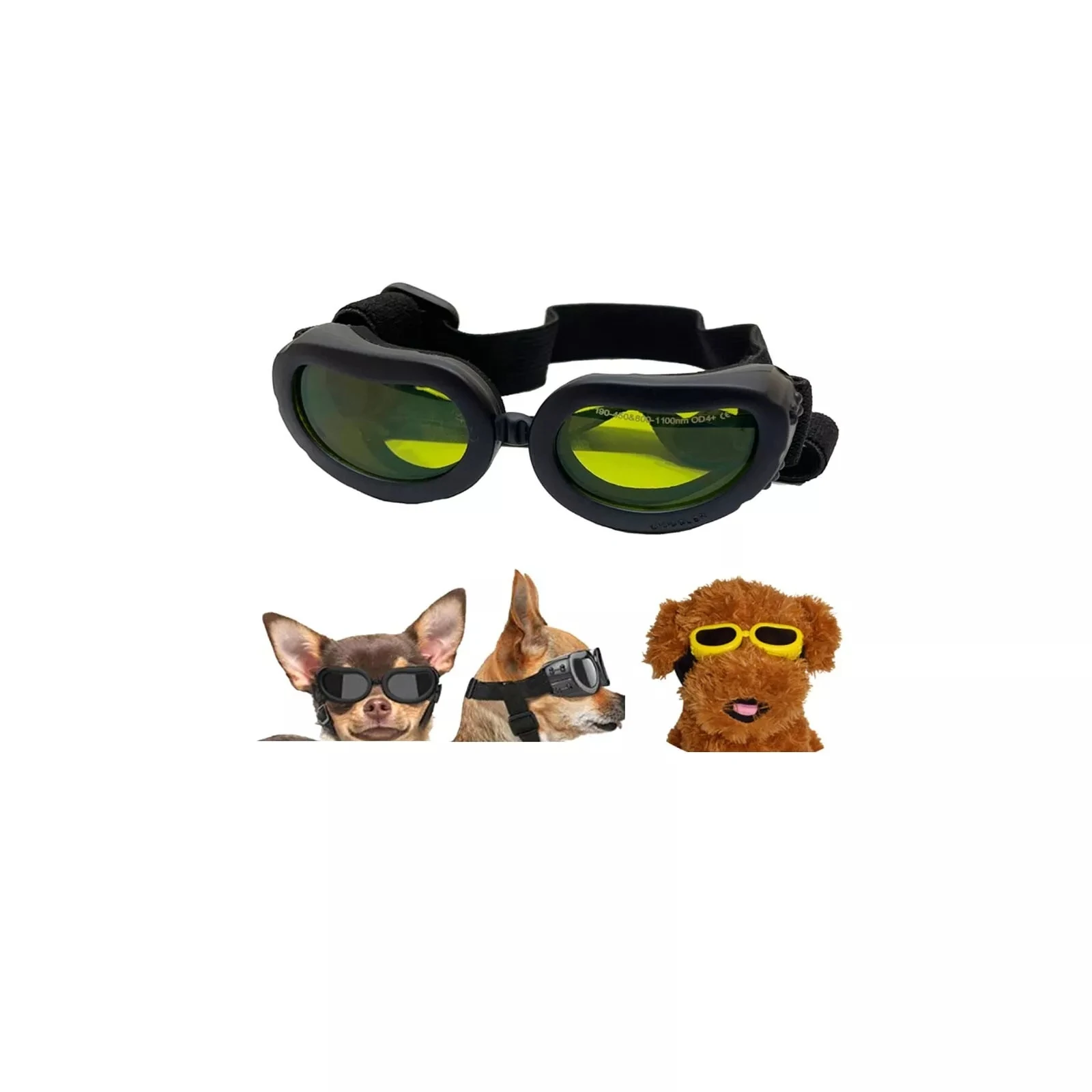 190-450mm＆800-1100nm OD4+ 1064nm M SIZE Pet Dog Laser Protective Glasses UV400